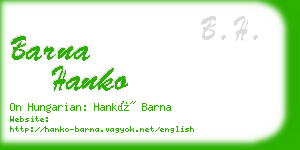 barna hanko business card